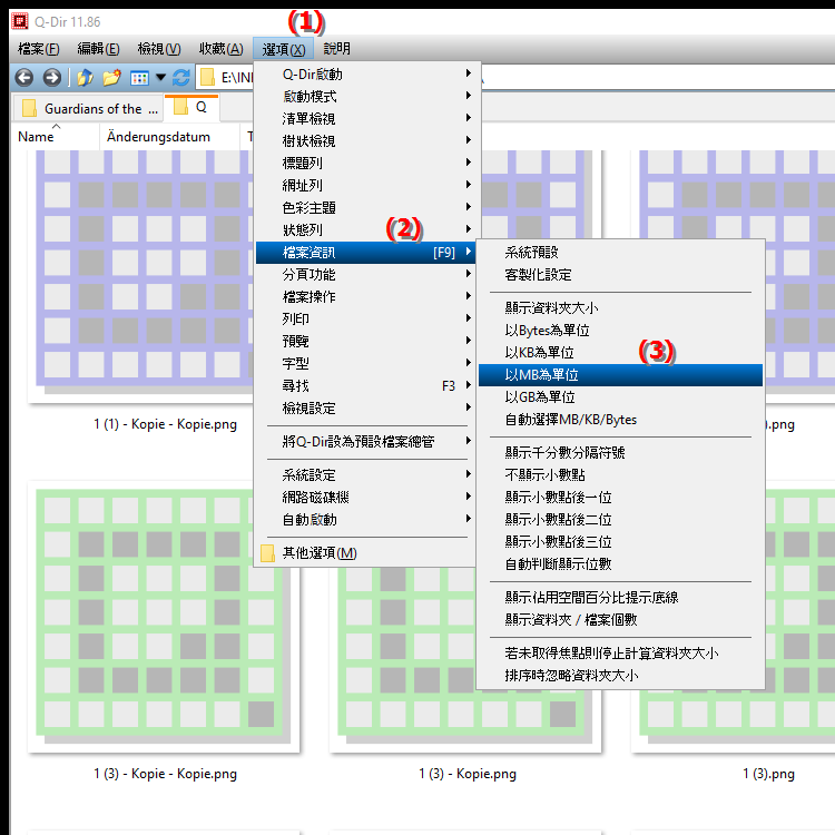 我是否可以始終在檔案總管中顯示檔案大小（以兆位元組為單位）